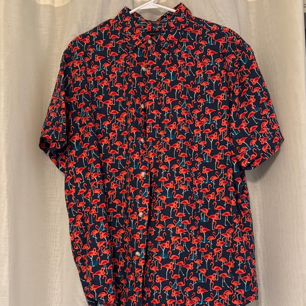 Banana Republic Flamingo Print Shirt